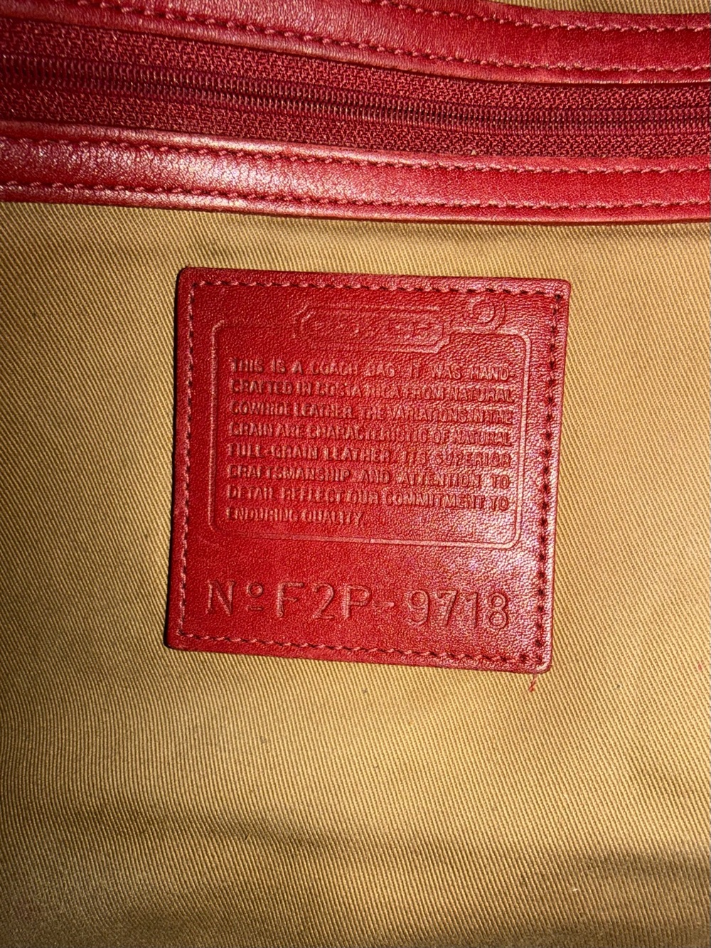 Coach Vintage 9718 Legacy Crescent Red Leather Shoulder Bag - Picture 2 of 9